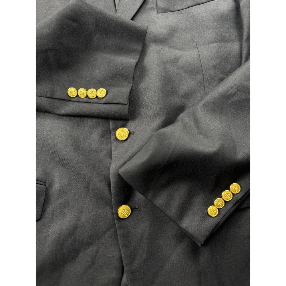 Brooks Brothers Blazer Mens 45L‎ Super 120s Loro Piana Wool USA Gold Buttons